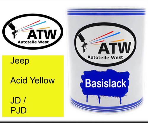 Jeep, Acid Yellow, JD / PJD: 1L Lackdose, von ATW Autoteile West.